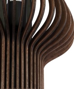 GloboStar® MIHIRO 02175 Boho Φωτιστικό Τοίχου – Απλίκα Μονόφωτο 1 x E27 AC 220-240V IP20 – Μ25 x Π13 x Υ40cm – Καφέ Σκούρο Ξύλινο Πλέγμα – 5 Χρόνια Εγγύηση