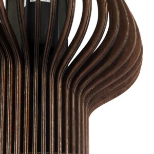 GloboStar® MIHIRO 02175 Boho Φωτιστικό Τοίχου – Απλίκα Μονόφωτο 1 x E27 AC 220-240V IP20 – Μ25 x Π13 x Υ40cm – Καφέ Σκούρο Ξύλινο Πλέγμα – 5 Χρόνια Εγγύηση