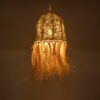 GloboStar® AREMBEPE 02178 Boho Κρεμαστό Φωτιστικό Οροφής Μονόφωτο 1 x E27 AC220-240V IP20 – Φ34 x Υ70cm – Μπεζ Φυσική Ράφια Νήμα Πλέγμα Καμπάνα – 5 Χρόνια Εγγύηση