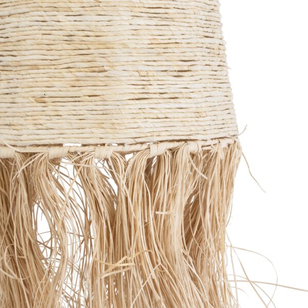 GloboStar® AREMBEPE 02178 Boho Κρεμαστό Φωτιστικό Οροφής Μονόφωτο 1 x E27 AC220-240V IP20 – Φ34 x Υ70cm – Μπεζ Φυσική Ράφια Νήμα Πλέγμα Καμπάνα – 5 Χρόνια Εγγύηση