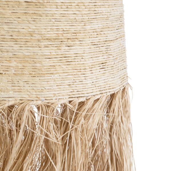 GloboStar® AREMBEPE 02179 Boho Κρεμαστό Φωτιστικό Οροφής Μονόφωτο 1 x E27 AC220-240V IP20 – Φ60 x Υ130cm – Μπεζ Φυσική Ράφια Νήμα Πλέγμα Καμπάνα – 5 Χρόνια Εγγύηση