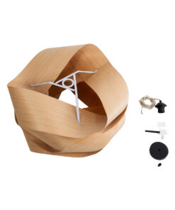 GloboStar® SARDIGNA 02180 Boho Κρεμαστό Φωτιστικό Οροφής Μονόφωτο 1 x E27 AC220-240V IP20 – Φ60 x Υ30cm – Καφέ Λεπτό Φύλλο Ξύλου Πλέγμα – 5 Χρόνια Εγγύηση