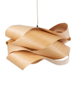 GloboStar® SARDIGNA 02180 Boho Κρεμαστό Φωτιστικό Οροφής Μονόφωτο 1 x E27 AC220-240V IP20 – Φ60 x Υ30cm – Καφέ Λεπτό Φύλλο Ξύλου Πλέγμα – 5 Χρόνια Εγγύηση