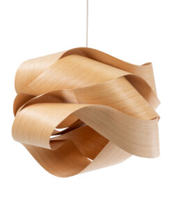 GloboStar® SARDIGNA 02180 Boho Κρεμαστό Φωτιστικό Οροφής Μονόφωτο 1 x E27 AC220-240V IP20 – Φ60 x Υ30cm – Καφέ Λεπτό Φύλλο Ξύλου Πλέγμα – 5 Χρόνια Εγγύηση