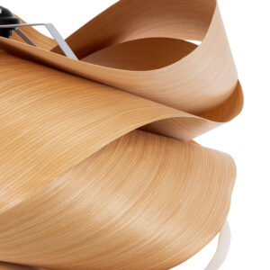 GloboStar® SARDIGNA 02180 Boho Κρεμαστό Φωτιστικό Οροφής Μονόφωτο 1 x E27 AC220-240V IP20 – Φ60 x Υ30cm – Καφέ Λεπτό Φύλλο Ξύλου Πλέγμα – 5 Χρόνια Εγγύηση
