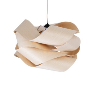 GloboStar® SARDIGNA 02181 Boho Κρεμαστό Φωτιστικό Οροφής Μονόφωτο 1 x E27 AC220-240V IP20 – Φ60 x Υ30cm – Μπεζ Λεπτό Φύλλο Ξύλου Πλέγμα – 5 Χρόνια Εγγύηση