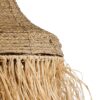 GloboStar® PORTOFERRAIO 02185 Boho Κρεμαστό Φωτιστικό Οροφής Μονόφωτο 1 x E27 AC220-240V IP20 – Φ50 x Υ80cm – Μπεζ με Καφέ Φυσική Ράφια Νήμα Πλέγμα Καμπάνα – 5 Χρόνια Εγγύηση