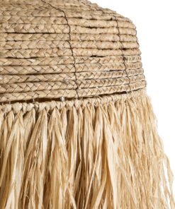 GloboStar® PORTOFERRAIO 02186 Boho Κρεμαστό Φωτιστικό Οροφής Μονόφωτο 1 x E27 AC220-240V IP20 – Φ80 x Υ120cm – Μπεζ Φυσική Ράφια Νήμα Πλέγμα Καμπάνα – 5 Χρόνια Εγγύηση