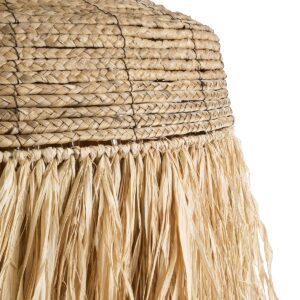 GloboStar® PORTOFERRAIO 02186 Boho Κρεμαστό Φωτιστικό Οροφής Μονόφωτο 1 x E27 AC220-240V IP20 – Φ80 x Υ120cm – Μπεζ Φυσική Ράφια Νήμα Πλέγμα Καμπάνα – 5 Χρόνια Εγγύηση