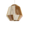 GloboStar® SALERNO 02187 Boho Κρεμαστό Φωτιστικό Οροφής Μονόφωτο 1 x E27 AC220-240V IP20 – Φ50 x Υ50cm – Μπεζ με Λευκό και Καφέ με Ροζ Λεπτό Νήμα Βαμβακερό Πλέγμα Καμπάνα – 5 Χρόνια Εγγύηση