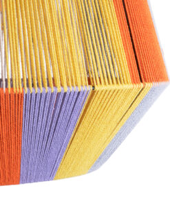 GloboStar® SALERNO 02188 Boho Κρεμαστό Φωτιστικό Οροφής Μονόφωτο 1 x E27 AC220-240V IP20 – Φ50 x Υ50cm – Μπεζ με Λευκό και Γρι με Πορτοκαλί Λεπτό Νήμα Βαμβακερό Πλέγμα Καμπάνα – 5 Χρόνια Εγγύηση