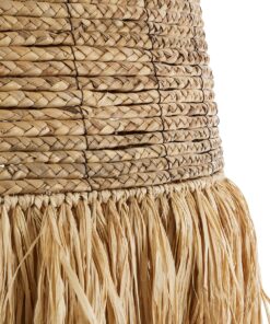 GloboStar® PORTOFERRAIO 02190 Boho Κρεμαστό Φωτιστικό Οροφής Μονόφωτο 1 x E27 AC220-240V IP20 – Φ60 x Υ120cm – Μπεζ Φυσική Ράφια Νήμα Πλέγμα Καμπάνα – 5 Χρόνια Εγγύηση