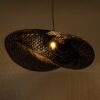 GloboStar® MEXICO 02203 Boho Κρεμαστό Φωτιστικό Οροφής Μονόφωτο 1 x E27 AC220-240V IP20 – Μ100 x Π62 x Υ33cm – Μαύρο Ξύλινο Μπαμπού Πλέγμα – 5 Χρόνια Εγγύηση