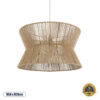 GloboStar® BISBEE 02204 Boho Κρεμαστό Φωτιστικό Οροφής Μονόφωτο 1 x E27 AC220-240V IP20 – Φ50 x Υ28cm – Μπεζ Λεπτό Σχοινί Τριχιά Πλέγμα – 5 Χρόνια Εγγύηση