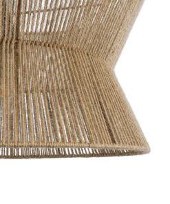 GloboStar® BISBEE 02204 Boho Κρεμαστό Φωτιστικό Οροφής Μονόφωτο 1 x E27 AC220-240V IP20 – Φ50 x Υ28cm – Μπεζ Λεπτό Σχοινί Τριχιά Πλέγμα – 5 Χρόνια Εγγύηση