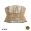 GloboStar® BISBEE 02205 Boho Κρεμαστό Φωτιστικό Οροφής Μονόφωτο 1 x E27 AC220-240V IP20 – Φ80 x Υ48cm – Μπεζ Λεπτό Σχοινί Τριχιά Πλέγμα – 5 Χρόνια Εγγύηση