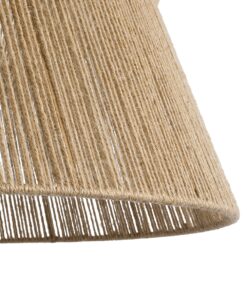 GloboStar® BISBEE 02205 Boho Κρεμαστό Φωτιστικό Οροφής Μονόφωτο 1 x E27 AC220-240V IP20 – Φ80 x Υ48cm – Μπεζ Λεπτό Σχοινί Τριχιά Πλέγμα – 5 Χρόνια Εγγύηση