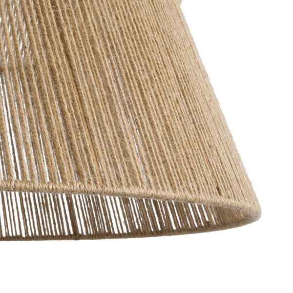 GloboStar® BISBEE 02205 Boho Κρεμαστό Φωτιστικό Οροφής Μονόφωτο 1 x E27 AC220-240V IP20 – Φ80 x Υ48cm – Μπεζ Λεπτό Σχοινί Τριχιά Πλέγμα – 5 Χρόνια Εγγύηση
