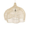 GloboStar® ADEJE 02210 Boho Κρεμαστό Φωτιστικό Οροφής Μονόφωτο 1 x E27 AC220-240V IP20 – Φ60 x Υ60cm – Μπεζ Ξύλινο Μπαμπού Πλέγμα Καμπάνα – 5 Χρόνια Εγγύηση