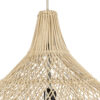 GloboStar® ADEJE 02210 Boho Κρεμαστό Φωτιστικό Οροφής Μονόφωτο 1 x E27 AC220-240V IP20 – Φ60 x Υ60cm – Μπεζ Ξύλινο Μπαμπού Πλέγμα Καμπάνα – 5 Χρόνια Εγγύηση