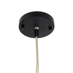 GloboStar® ADEJE 02211 Boho Κρεμαστό Φωτιστικό Οροφής Μονόφωτο 1 x E27 AC220-240V IP20 – Φ80 x Υ55cm – Μπεζ Ξύλινο Μπαμπού Πλέγμα Καμπάνα – 5 Χρόνια Εγγύηση