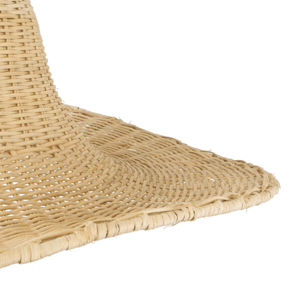 GloboStar® ESPARGOS 02214 Boho Κρεμαστό Φωτιστικό Οροφής Μονόφωτο 1 x E27 AC220-240V IP20 – Φ70 x Υ35cm – Μπεζ Ξύλινο Μπαμπού Πλέγμα – 5 Χρόνια Εγγύηση