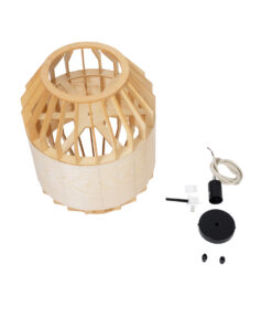 GloboStar® GALIA 02220 Boho Κρεμαστό Φωτιστικό Οροφής Μονόφωτο 1 x E27 AC220-240V IP20 – Φ30 x Υ40cm – Μπεζ Ξύλινο Μπαμπού Πλέγμα – 5 Χρόνια Εγγύηση