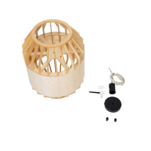 GloboStar® GALIA 02220 Boho Κρεμαστό Φωτιστικό Οροφής Μονόφωτο 1 x E27 AC220-240V IP20 – Φ30 x Υ40cm – Μπεζ Ξύλινο Μπαμπού Πλέγμα – 5 Χρόνια Εγγύηση