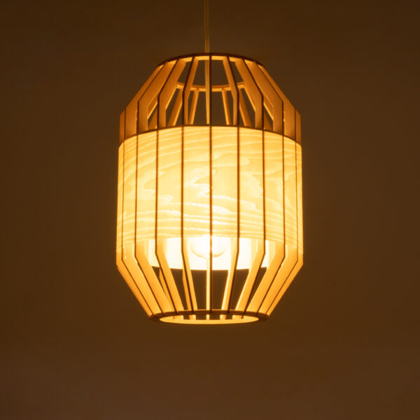 GloboStar® GALIA 02220 Boho Κρεμαστό Φωτιστικό Οροφής Μονόφωτο 1 x E27 AC220-240V IP20 – Φ30 x Υ40cm – Μπεζ Ξύλινο Μπαμπού Πλέγμα – 5 Χρόνια Εγγύηση