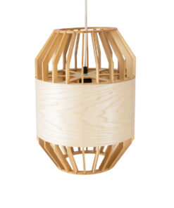 GloboStar® GALIA 02220 Boho Κρεμαστό Φωτιστικό Οροφής Μονόφωτο 1 x E27 AC220-240V IP20 – Φ30 x Υ40cm – Μπεζ Ξύλινο Μπαμπού Πλέγμα – 5 Χρόνια Εγγύηση