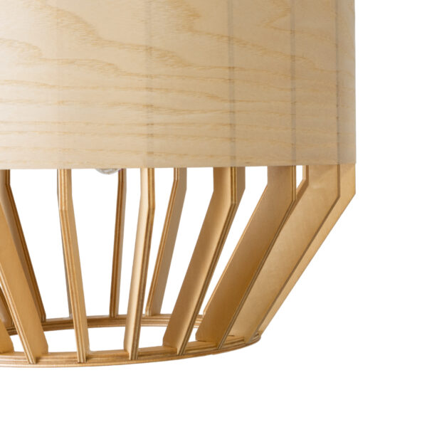GloboStar® GALIA 02220 Boho Κρεμαστό Φωτιστικό Οροφής Μονόφωτο 1 x E27 AC220-240V IP20 – Φ30 x Υ40cm – Μπεζ Ξύλινο Μπαμπού Πλέγμα – 5 Χρόνια Εγγύηση