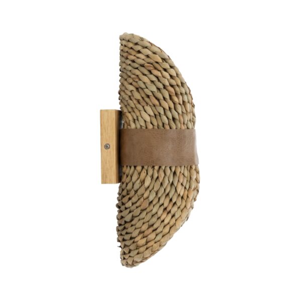 GloboStar® GUAVA 02222 Boho Φωτιστικό Τοίχου – Απλίκα Δίφωτο 2 x G9 AC220-240V IP20 – Μ11 x Π13 x Υ30cm – Μπεζ Ξύλινο Μπαμπού Πλέγμα – 5 Χρόνια Εγγύηση