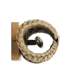 GloboStar® GUAVA 02222 Boho Φωτιστικό Τοίχου – Απλίκα Δίφωτο 2 x G9 AC220-240V IP20 – Μ11 x Π13 x Υ30cm – Μπεζ Ξύλινο Μπαμπού Πλέγμα – 5 Χρόνια Εγγύηση