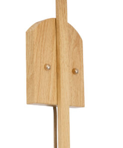 GloboStar® KALAMA 02223 Boho Φωτιστικό Τοίχου – Απλίκα Μονόφωτο 1 x E27 AC220-240V IP20 – Μ30 x Π40 x Υ70cm – Μπεζ Ξύλινο Μπαμπού Πλέγμα – 5 Χρόνια Εγγύηση