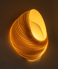 GloboStar® SALREL 02224 Boho Φωτιστικό Τοίχου – Απλίκα Μονόφωτο 1 x E27 AC 220-240V IP20 – Μ30 x Π22 x Υ38cm – Μπεζ Λεπτό Φύλλο Ξύλου Πλέγμα – 5 Χρόνια Εγγύηση