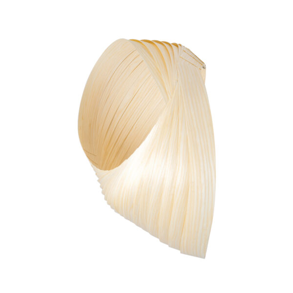 GloboStar® SALREL 02224 Boho Φωτιστικό Τοίχου – Απλίκα Μονόφωτο 1 x E27 AC 220-240V IP20 – Μ30 x Π22 x Υ38cm – Μπεζ Λεπτό Φύλλο Ξύλου Πλέγμα – 5 Χρόνια Εγγύηση