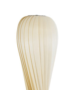 GloboStar® PRAIA 02225 Μοντέρνο Επιδαπέδιο Φωτιστικό Δίφωτο 2 x E27 AC220-240V IP20 – Φ25 x Υ145cm – Μπεζ Λευκό Λεπτό Φύλλο Ξύλου Πλέγμα – 5 Χρόνια Εγγύηση