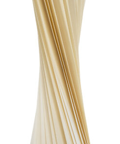 GloboStar® PRAIA 02225 Μοντέρνο Επιδαπέδιο Φωτιστικό Δίφωτο 2 x E27 AC220-240V IP20 – Φ25 x Υ145cm – Μπεζ Λευκό Λεπτό Φύλλο Ξύλου Πλέγμα – 5 Χρόνια Εγγύηση