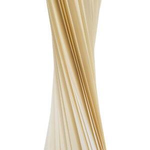 GloboStar® PRAIA 02225 Μοντέρνο Επιδαπέδιο Φωτιστικό Δίφωτο 2 x E27 AC220-240V IP20 – Φ25 x Υ145cm – Μπεζ Λευκό Λεπτό Φύλλο Ξύλου Πλέγμα – 5 Χρόνια Εγγύηση