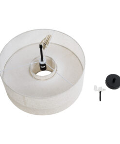 GloboStar® MARIGOLD 02226 Boho Κρεμαστό Φωτιστικό Οροφής Μονόφωτο 1 x E27 AC220-240V IP20 – Φ48 x Υ27cm – Λευκό Ύφασμα Καμπάνα – 5 Χρόνια Εγγύηση