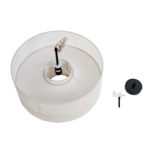 GloboStar® MARIGOLD 02226 Boho Κρεμαστό Φωτιστικό Οροφής Μονόφωτο 1 x E27 AC220-240V IP20 – Φ48 x Υ27cm – Λευκό Ύφασμα Καμπάνα – 5 Χρόνια Εγγύηση