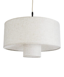 GloboStar® MARIGOLD 02226 Boho Κρεμαστό Φωτιστικό Οροφής Μονόφωτο 1 x E27 AC220-240V IP20 – Φ48 x Υ27cm – Λευκό Ύφασμα Καμπάνα – 5 Χρόνια Εγγύηση