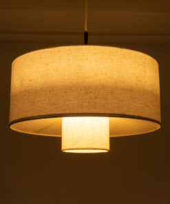 GloboStar® MARIGOLD 02226 Boho Κρεμαστό Φωτιστικό Οροφής Μονόφωτο 1 x E27 AC220-240V IP20 – Φ48 x Υ27cm – Λευκό Ύφασμα Καμπάνα – 5 Χρόνια Εγγύηση