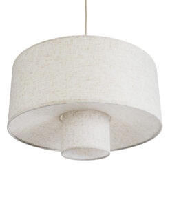 GloboStar® MARIGOLD 02226 Boho Κρεμαστό Φωτιστικό Οροφής Μονόφωτο 1 x E27 AC220-240V IP20 – Φ48 x Υ27cm – Λευκό Ύφασμα Καμπάνα – 5 Χρόνια Εγγύηση