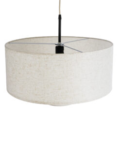 GloboStar® MARIGOLD 02226 Boho Κρεμαστό Φωτιστικό Οροφής Μονόφωτο 1 x E27 AC220-240V IP20 – Φ48 x Υ27cm – Λευκό Ύφασμα Καμπάνα – 5 Χρόνια Εγγύηση