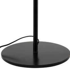 GloboStar® MARIGOLD 02227 Μοντέρνο Επιτραπέζιο Φωτιστικό Τρίφωτο 3 x E27 AC220-240V IP20 – Φ36 x Υ70cm – Μαύρο Μεταλλικό με Λευκό Μπεζ Καπέλο – 5 Χρόνια Εγγύηση