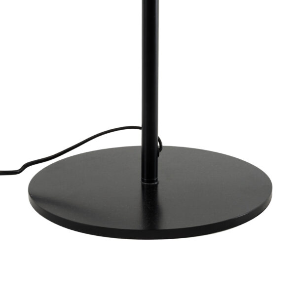 GloboStar® MARIGOLD 02227 Μοντέρνο Επιτραπέζιο Φωτιστικό Τρίφωτο 3 x E27 AC220-240V IP20 – Φ36 x Υ70cm – Μαύρο Μεταλλικό με Λευκό Μπεζ Καπέλο – 5 Χρόνια Εγγύηση