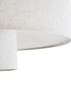 GloboStar® MARIGOLD 02228 Μοντέρνο Επιδαπέδιο Φωτιστικό Τρίφωτο 3 x E27 AC220-240V IP20 – Φ46 x Υ160cm – Μαύρο Μεταλλικό με Λευκό Μπεζ Καπέλο – 5 Χρόνια Εγγύηση