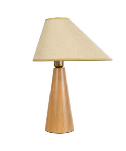 GloboStar® KAUAI 02229 Μοντέρνο Επιτραπέζιο Φωτιστικό Μονόφωτο 1 x E27 AC220-240V IP20 – Μ34 x Π30 x Υ48cm – Μπεζ Ξύλινο Καμπάνα – 5 Χρόνια Εγγύηση