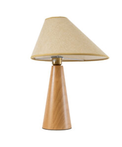 GloboStar® KAUAI 02229 Μοντέρνο Επιτραπέζιο Φωτιστικό Μονόφωτο 1 x E27 AC220-240V IP20 – Μ34 x Π30 x Υ48cm – Μπεζ Ξύλινο Καμπάνα – 5 Χρόνια Εγγύηση